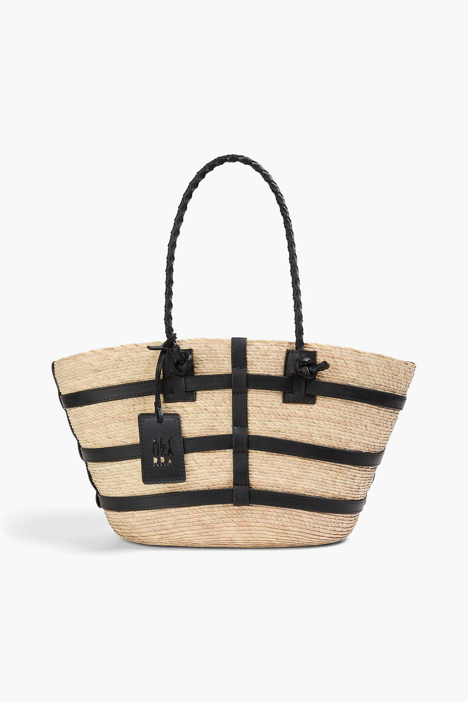 Altuzarra Watermill Leather-trimmed Raffia Tote