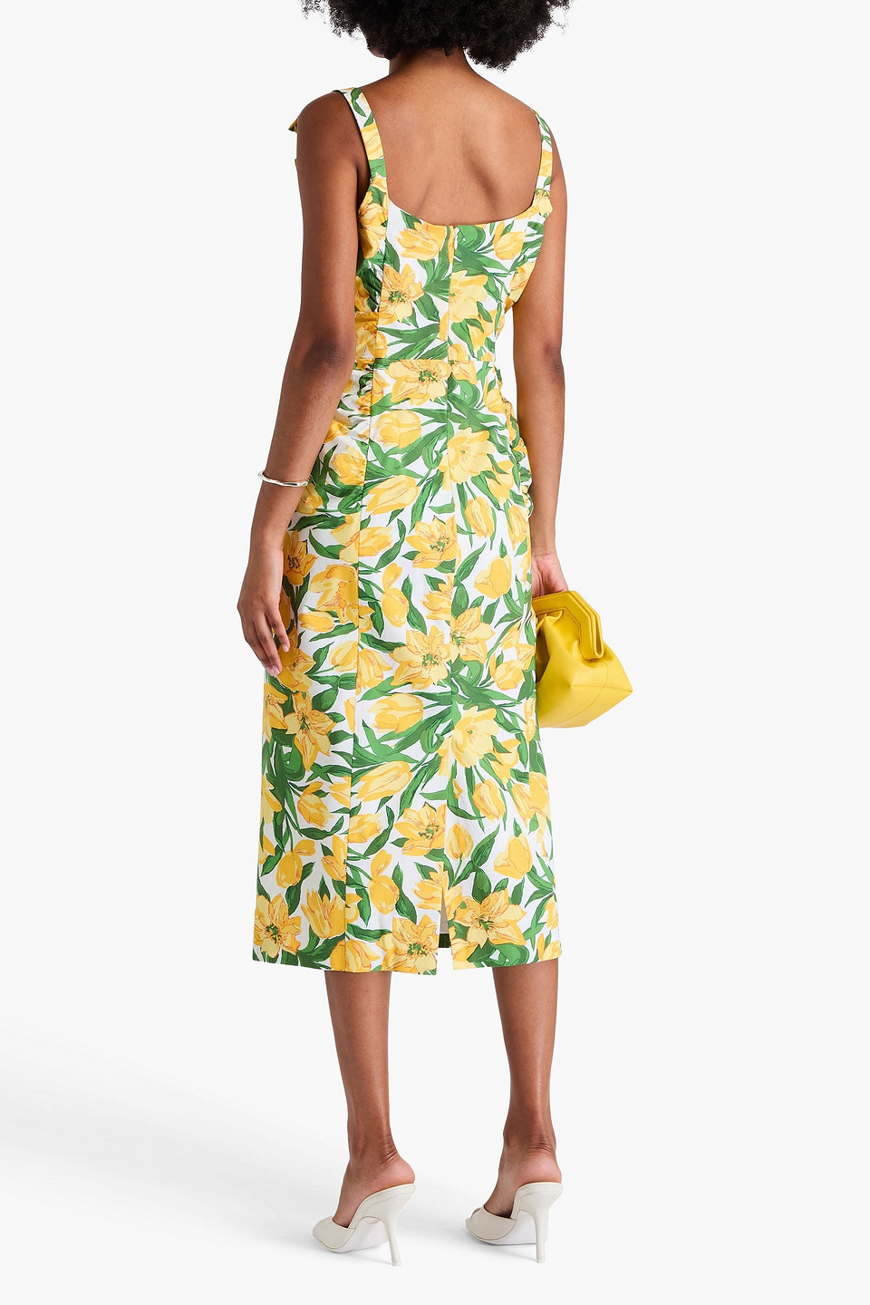 Carolina Herrera Floral-print Cotton-blend Poplin Midi Dress