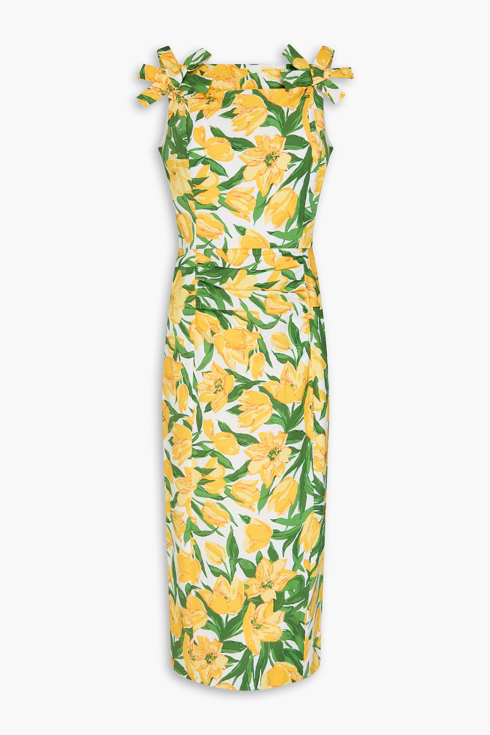 Carolina Herrera Floral-print Cotton-blend Poplin Midi Dress