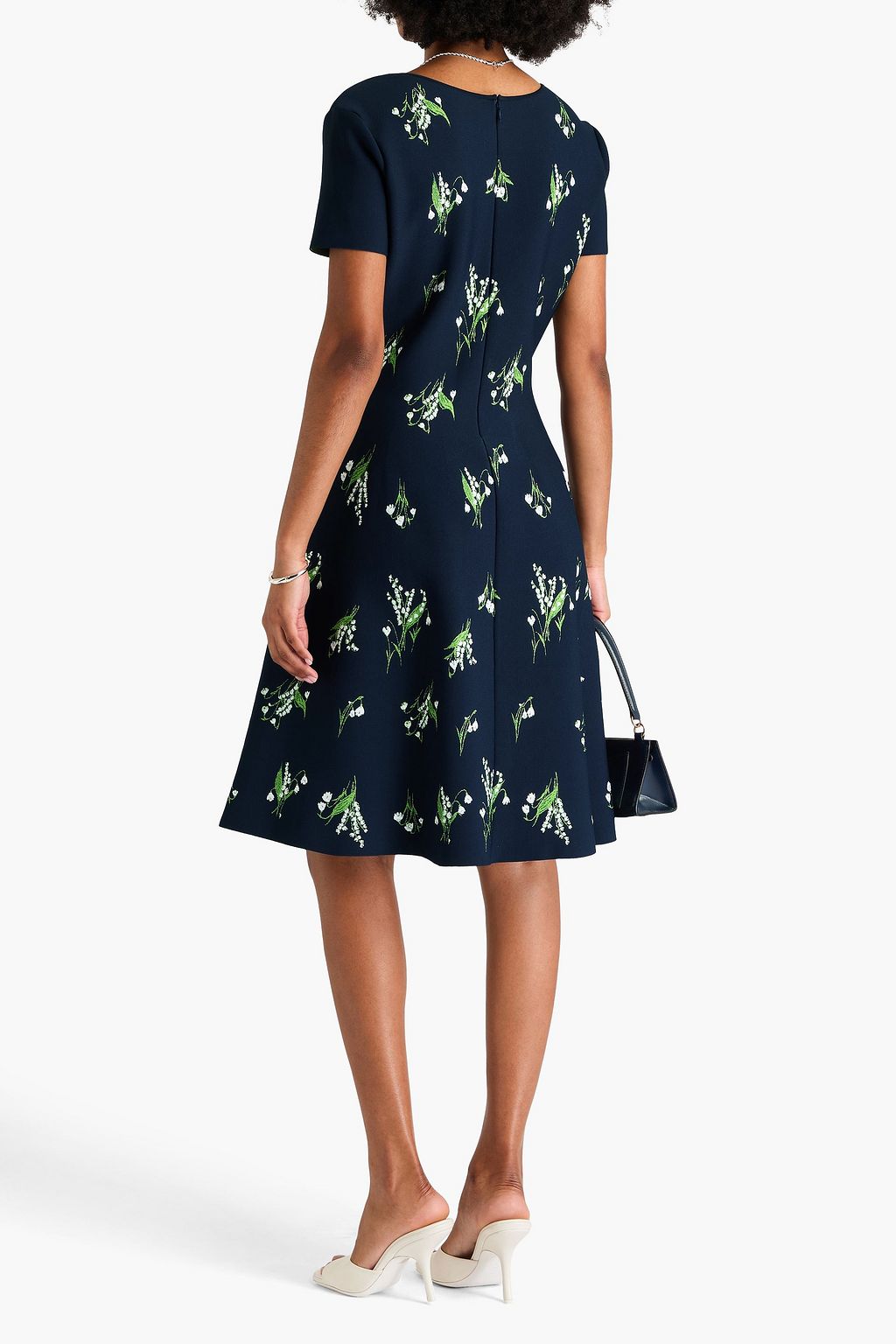 CAROLINA HERRERA Flared jacquard-knit dress