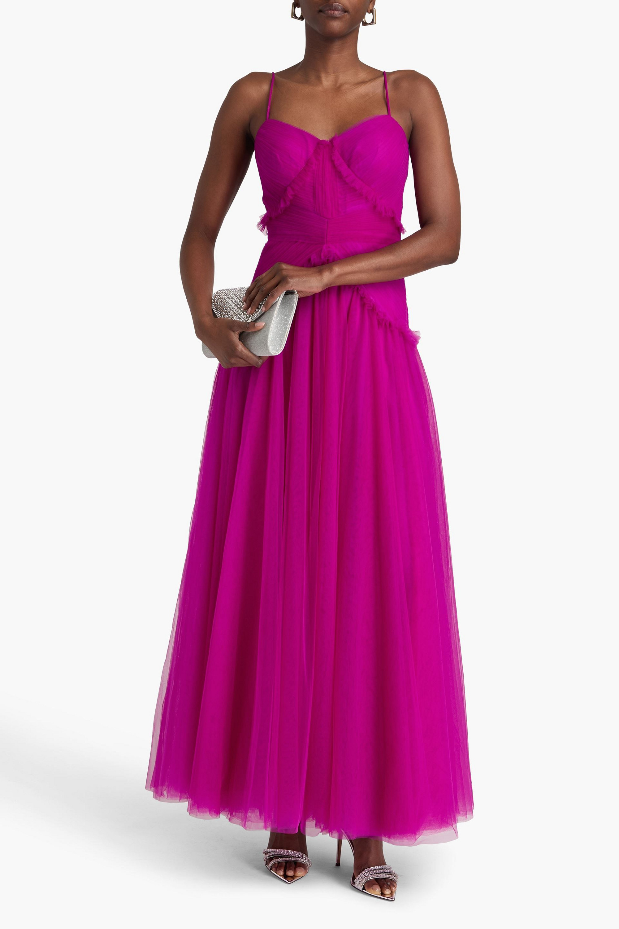 ZAC POSEN Pleated tulle gown