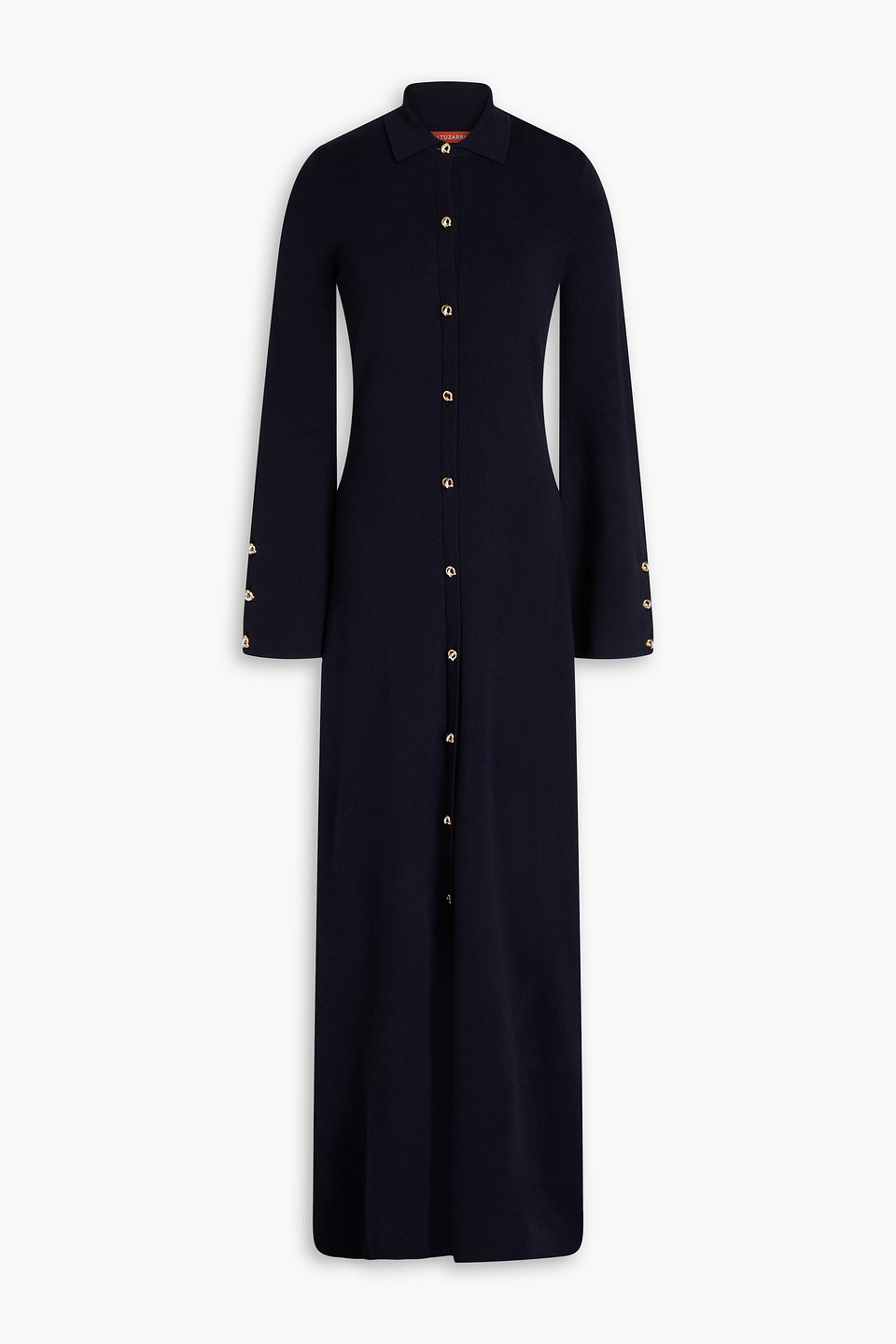 altuzarra - leopold wool-blend maxi shirt dress - blue - s