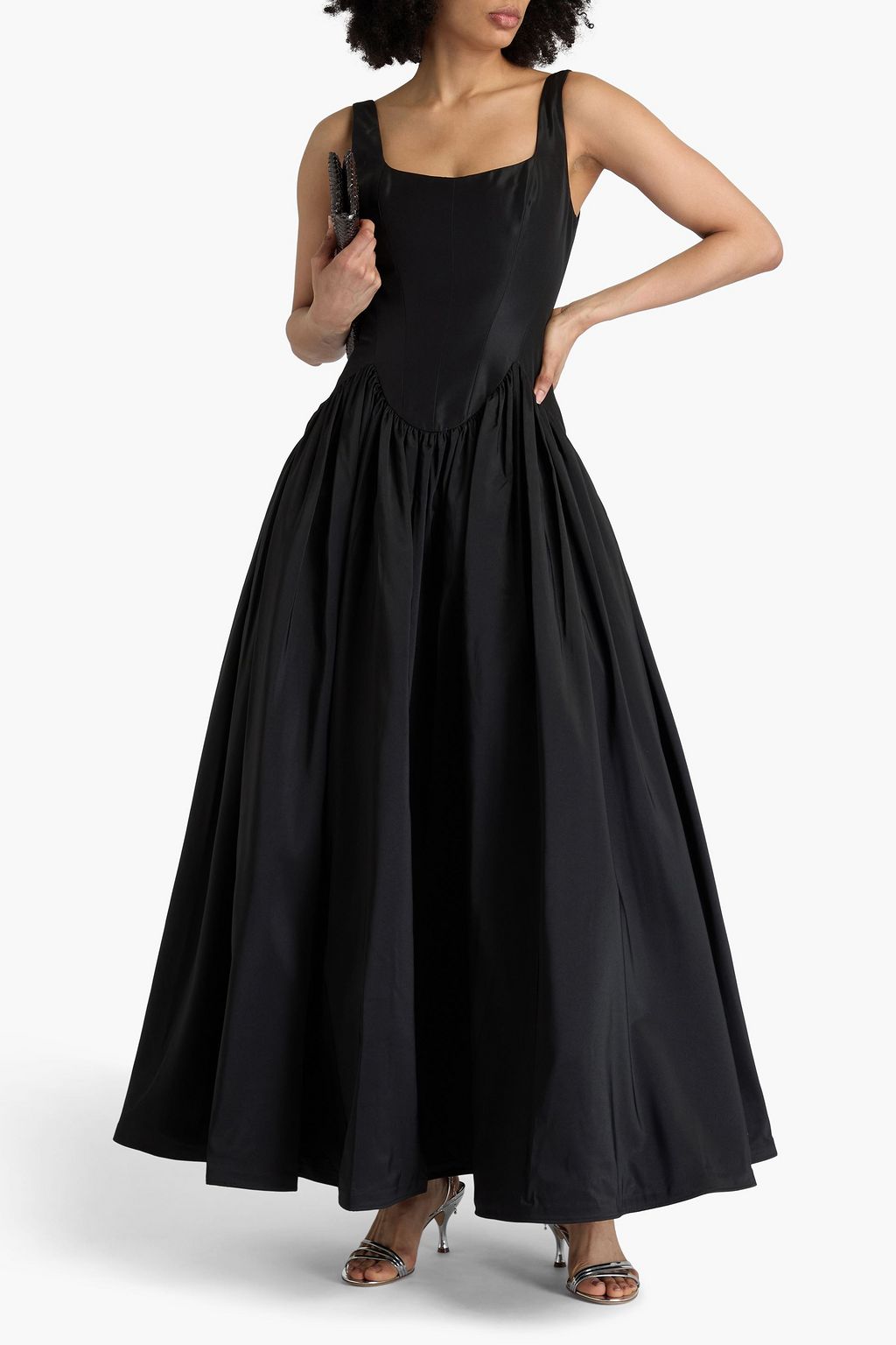 ZAC POSEN Gathered taffeta gown