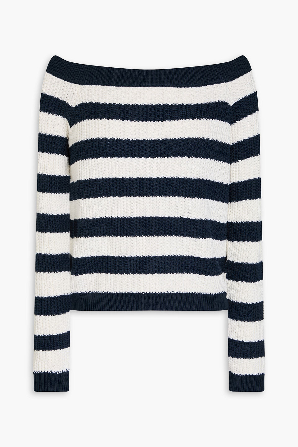Carolina Herrera Striped Silk And Cotton-blend Sweater