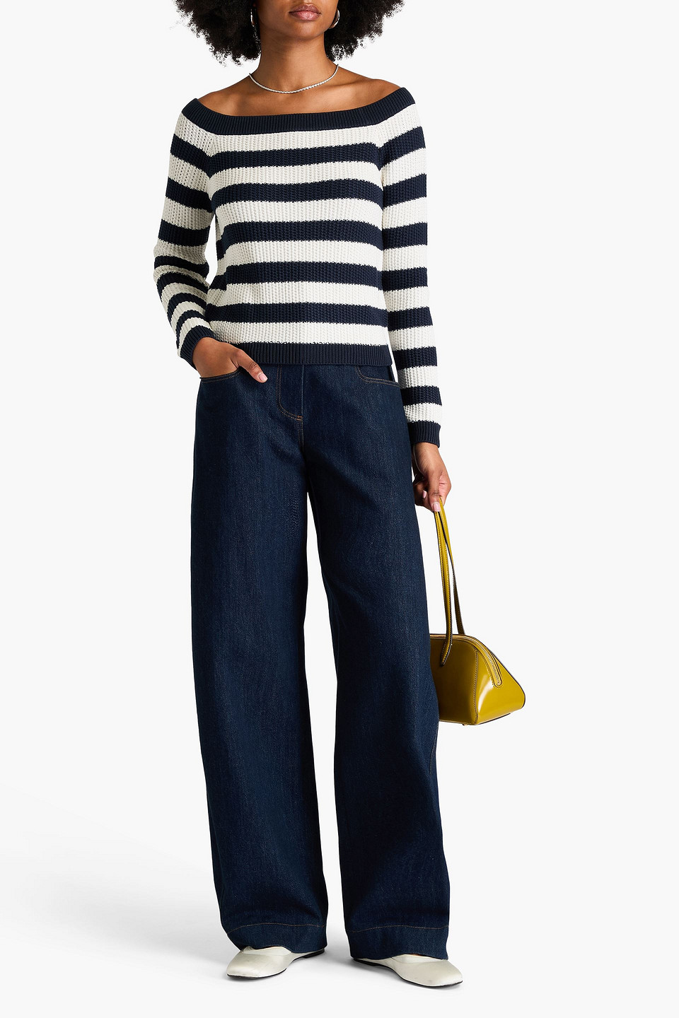 Carolina Herrera Striped Silk And Cotton-blend Sweater