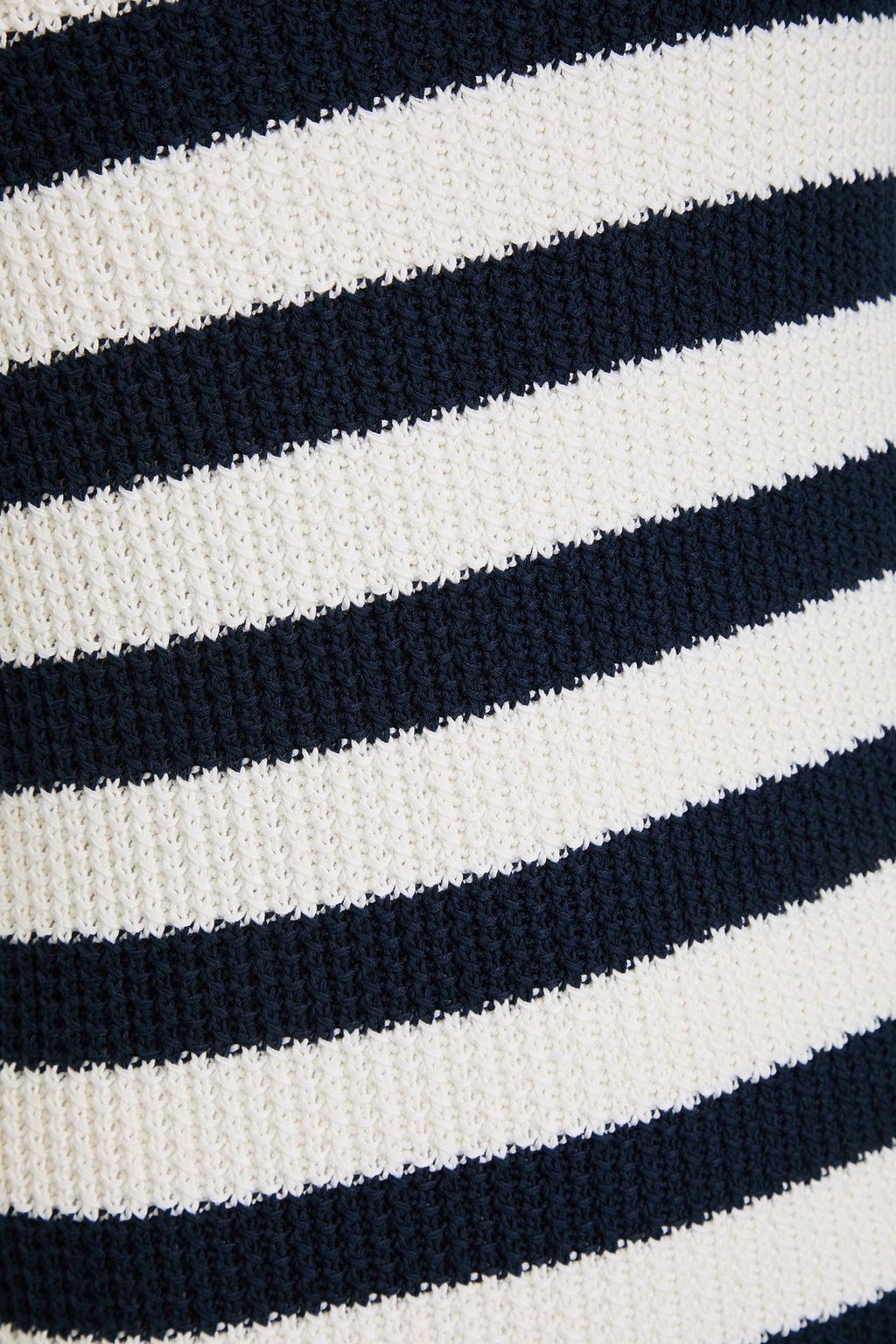 CAROLINA HERRERA Gestreiftes Midikleid aus einer Seiden-Baumwollmischung