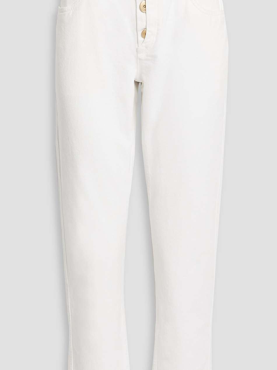 high-rise straight-leg jeans