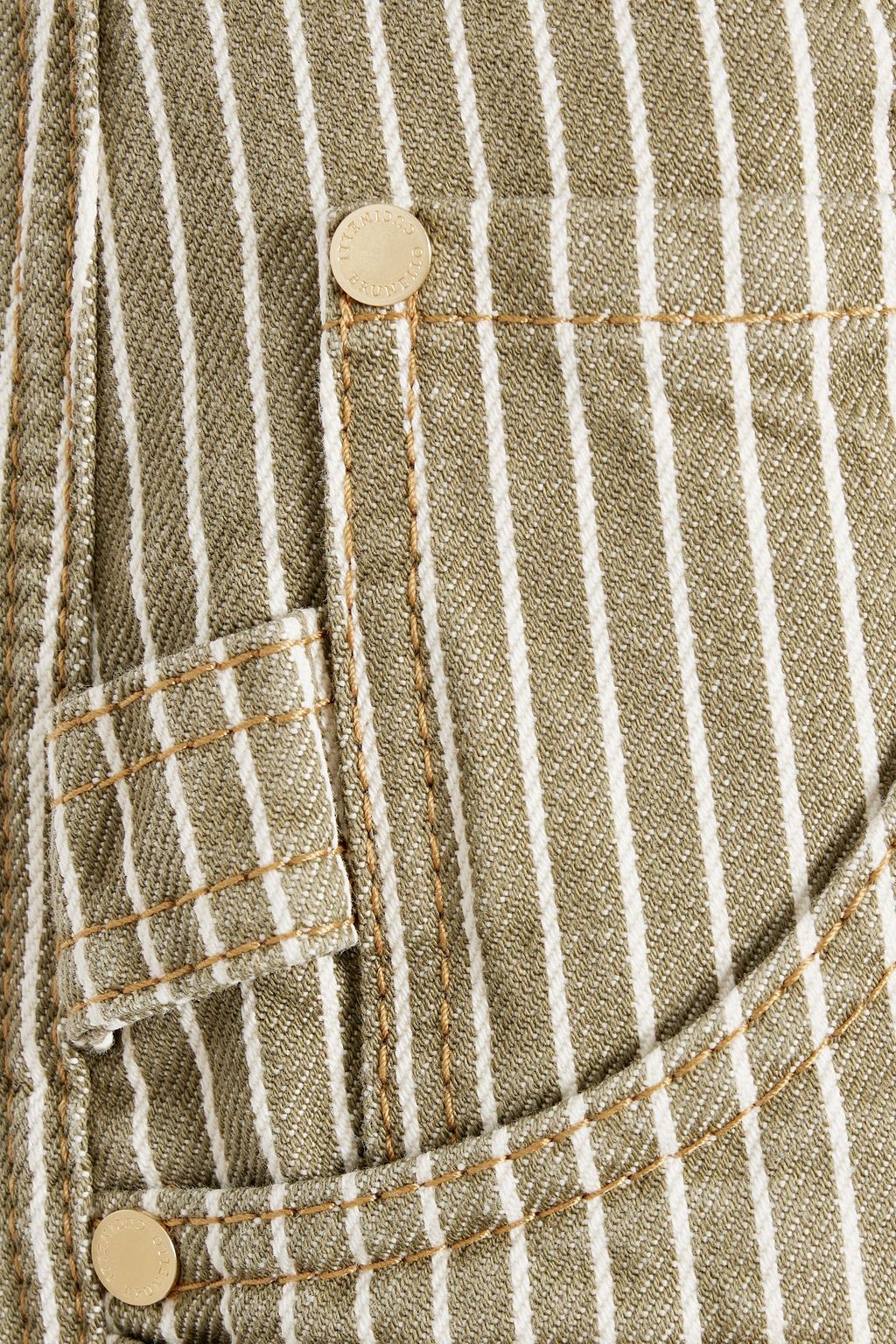 BRUNELLO CUCINELLI Striped cotton-twill straight-leg pants