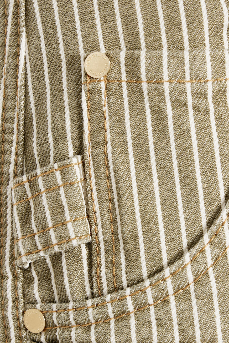 Brunello Cucinelli Striped Cotton-twill Straight-leg Pants