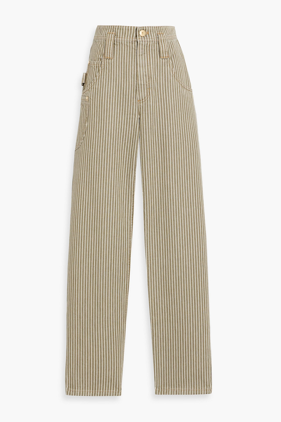Brunello Cucinelli Striped Cotton-twill Straight-leg Pants