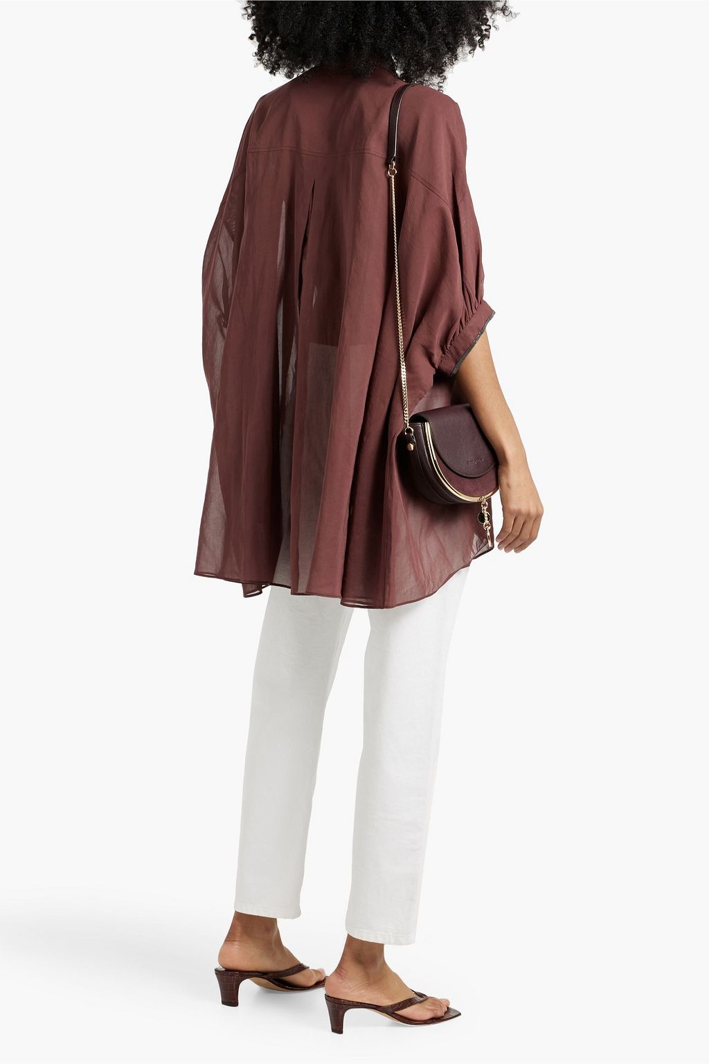 BRUNELLO CUCINELLI Bead-embellished cotton-organdie shirt