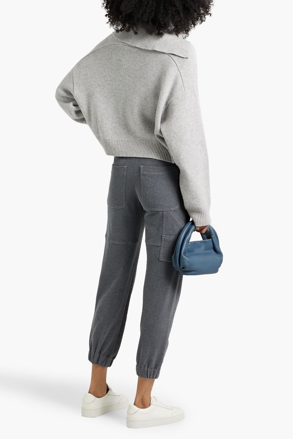 BRUNELLO CUCINELLI Cropped French cotton-terry track pants