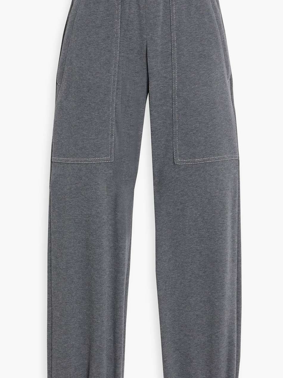 cropped french cotton-terry track pants