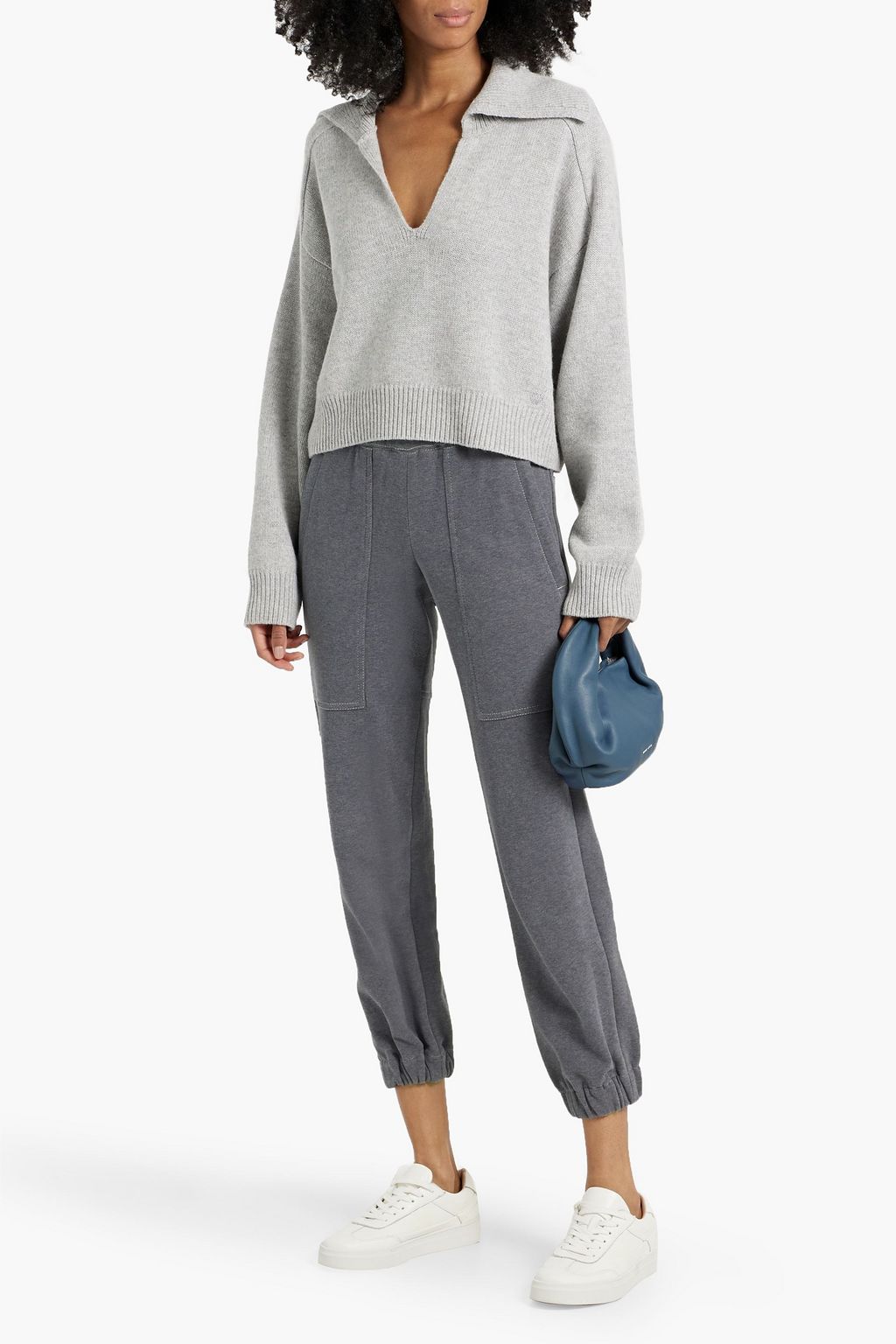 BRUNELLO CUCINELLI Cropped French cotton-terry track pants