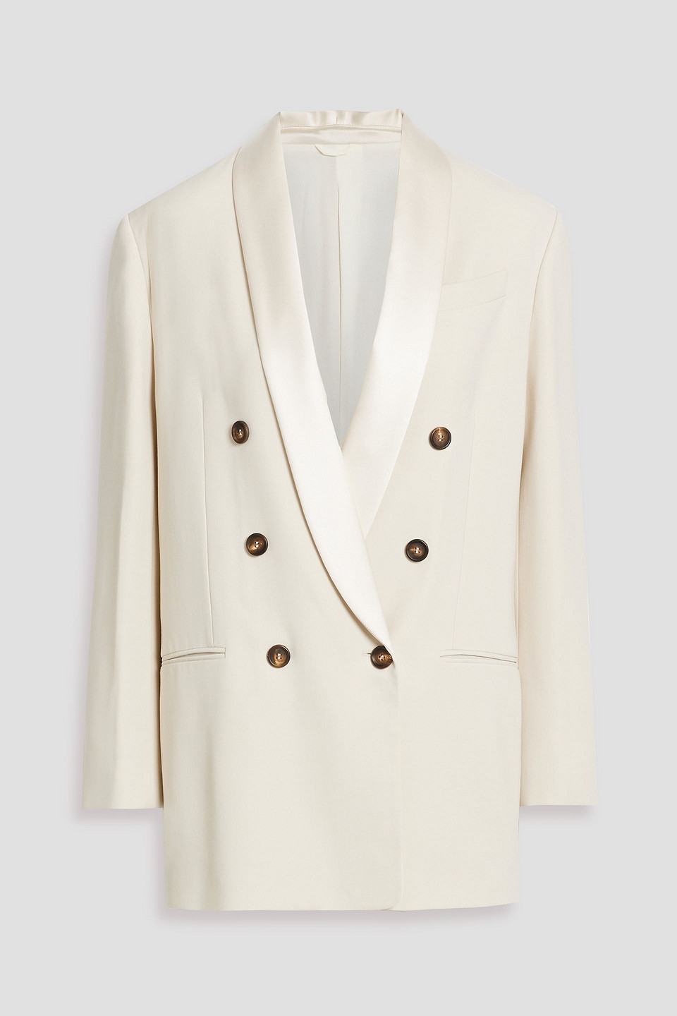 Brunello Cucinelli Double-breasted Bead-embellished Twill Blazer