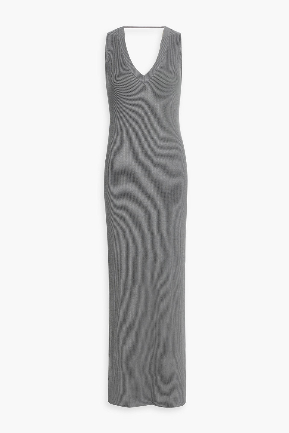 Brunello Cucinelli Bead-embellished Ribbed Cotton Maxi Dress