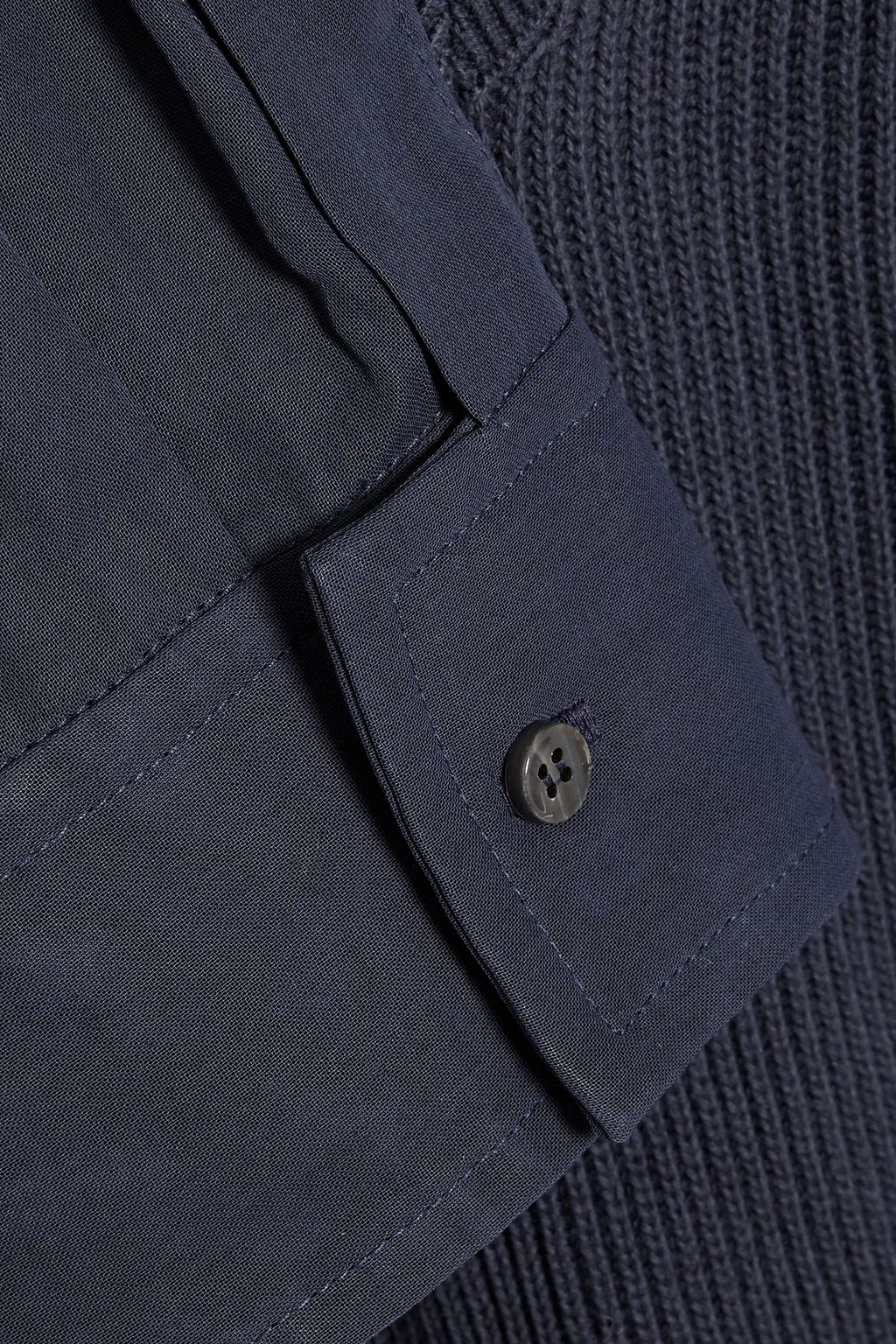 BRUNELLO CUCINELLI Voile-paneled ribbed cotton sweater