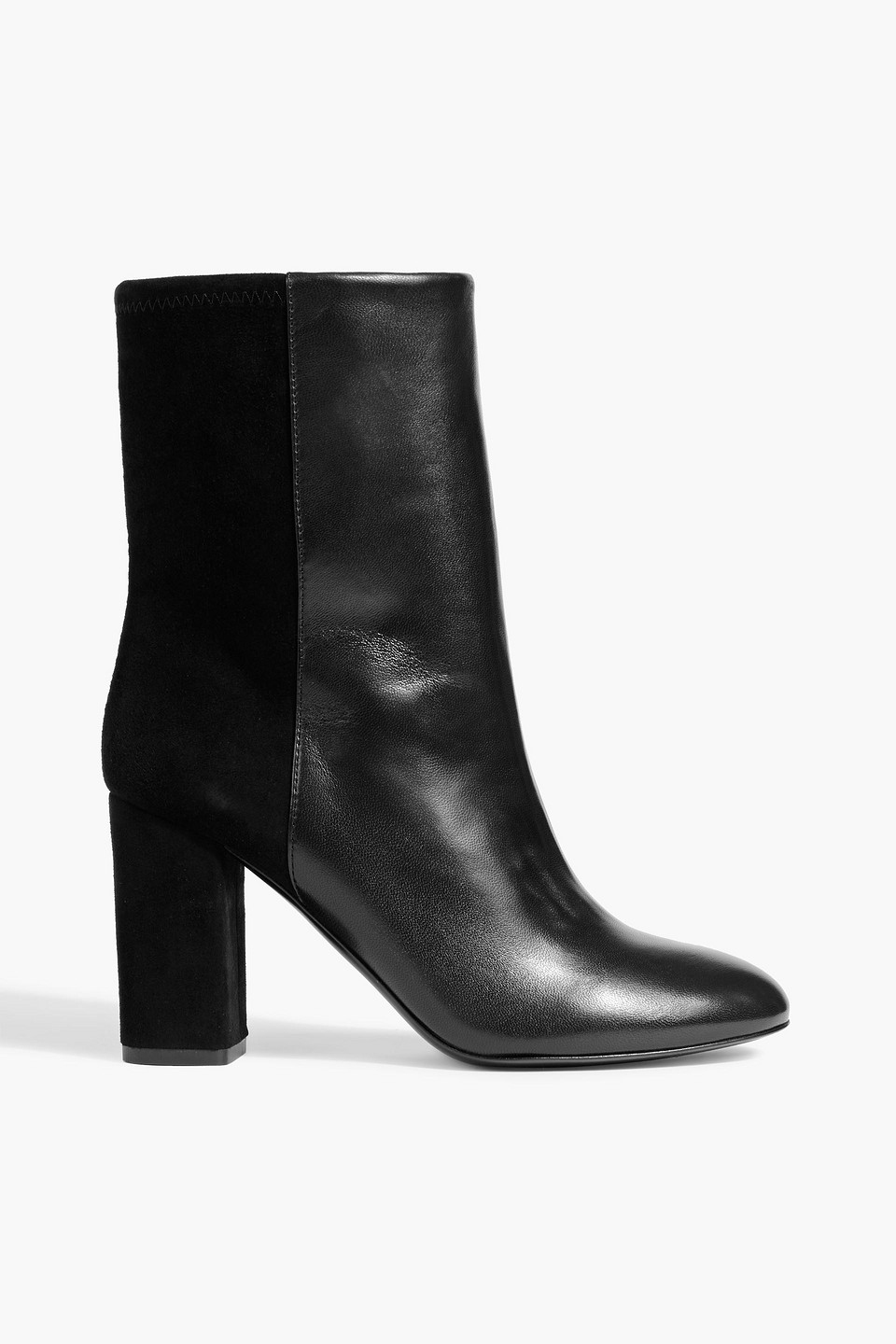 Stuart Weitzman Leather And Suede Ankle Boots In Black