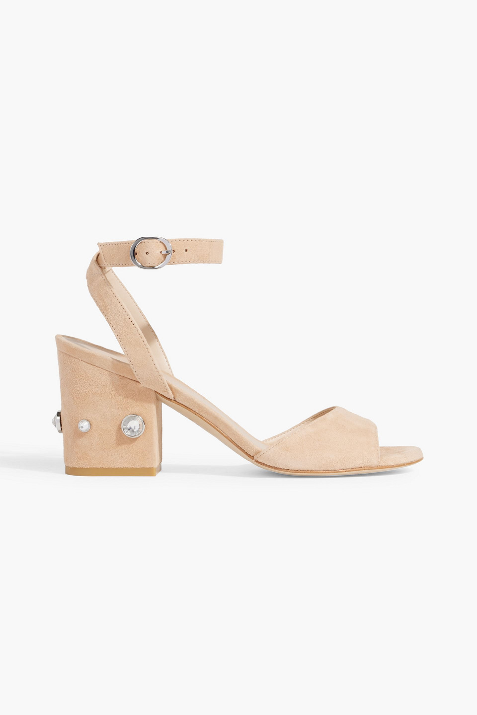 Stuart Weitzman Alshn 75 Crystal-embellished Suede Sandals