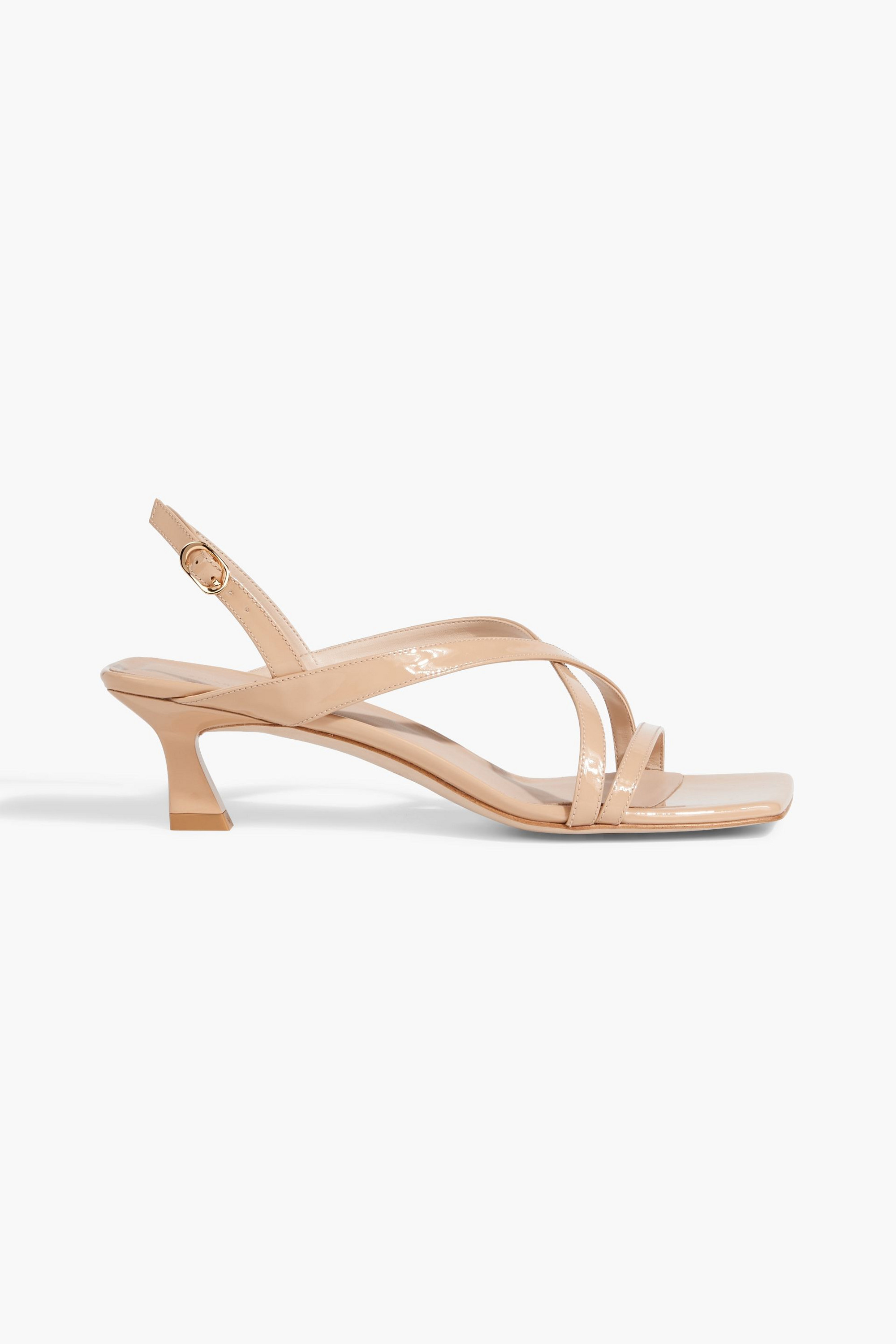 Stuart Weitzman Oasis 50 patent-leather slingback sandals