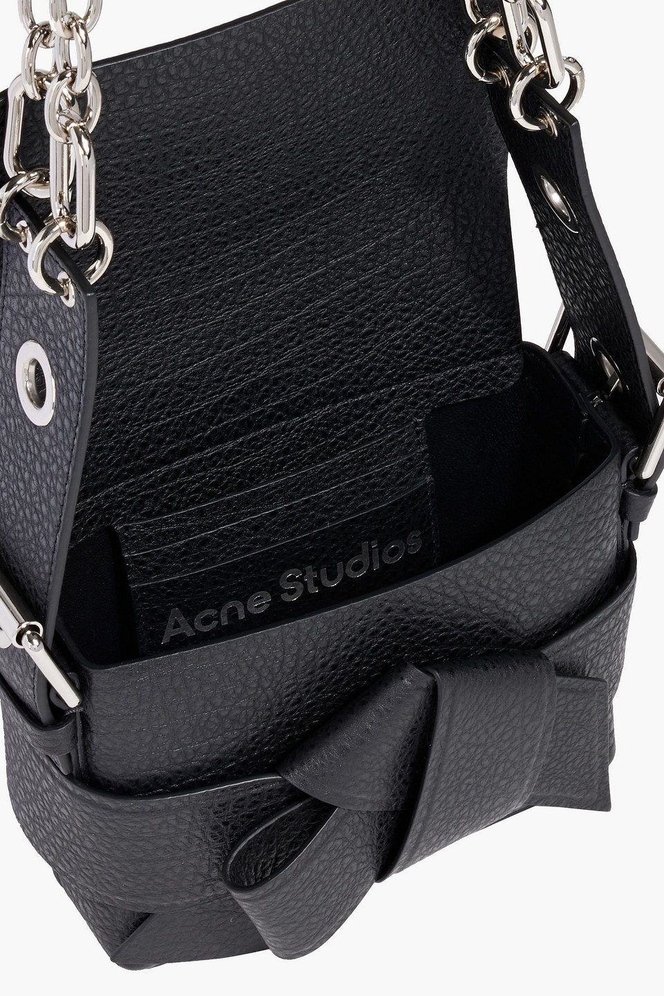 Shop Acne Studios Musubi Pebbled-leather Shoulder Bag