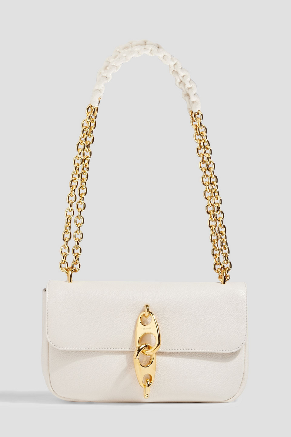 tom ford - carine medium textured-leather shoulder bag - white - onesize