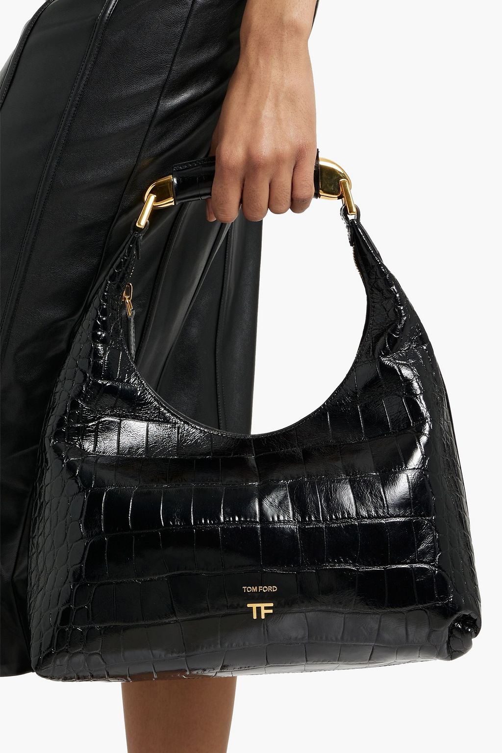 TOM FORD Bianca croc-effect leather shoulder bag