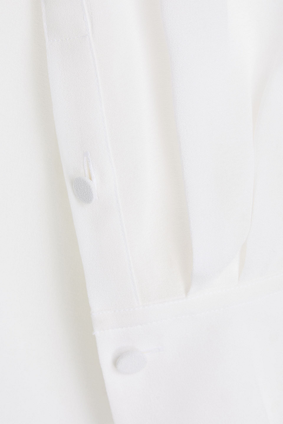 Another Tomorrow Tie-neck Crepe Top In White