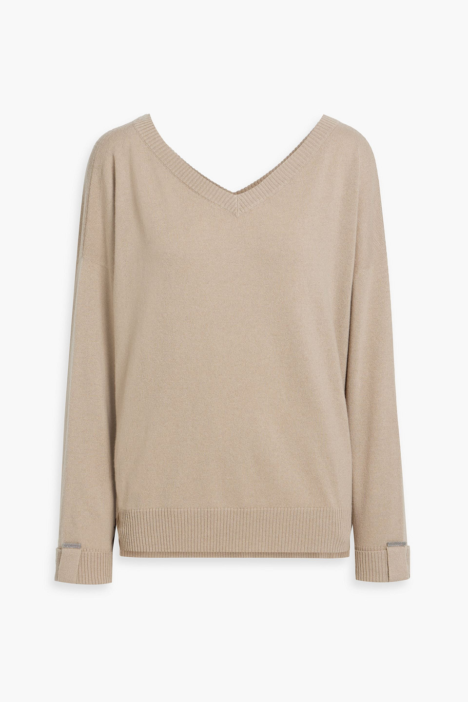 Bead-embellished cashmere sweater