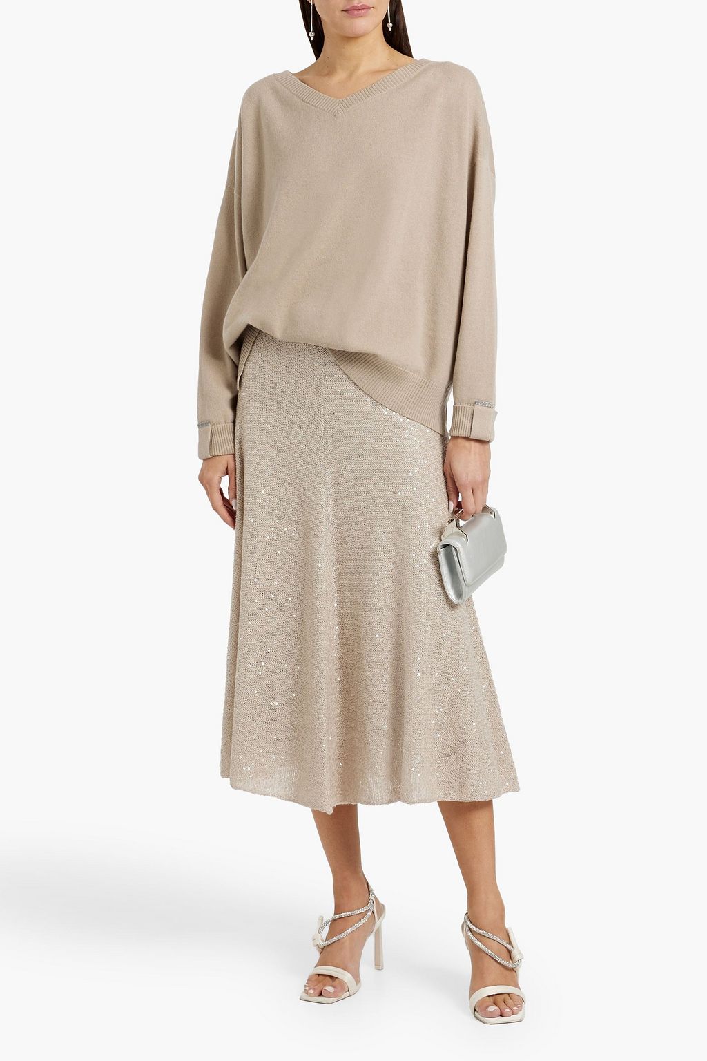 BRUNELLO CUCINELLI Bead-embellished cashmere sweater