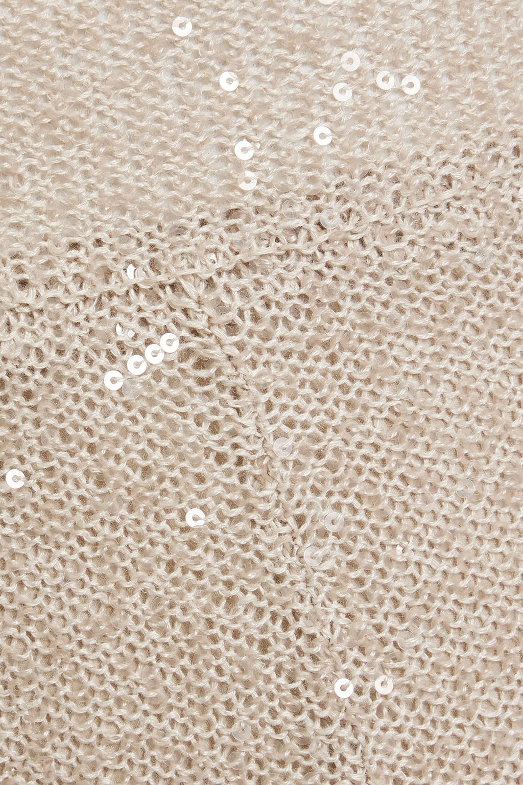 BRUNELLO CUCINELLI かぎ針編みニット リネン&カシミヤ&シルク混 ミディスカート スパンコール付き