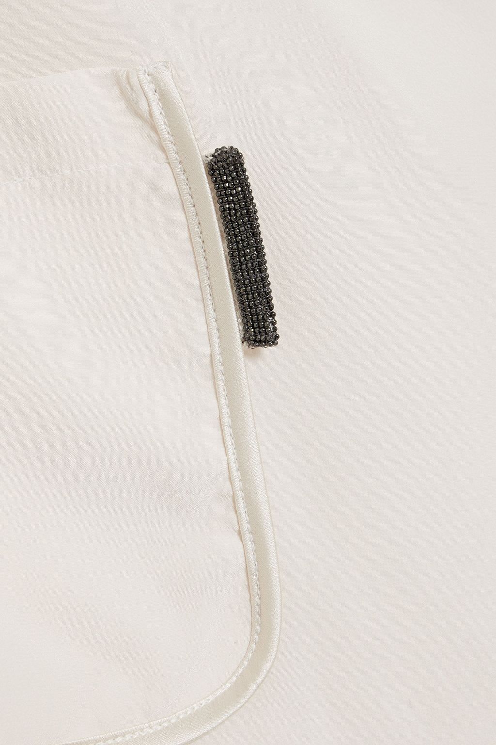 BRUNELLO CUCINELLI Bead-embellished silk crepe de chine shirt