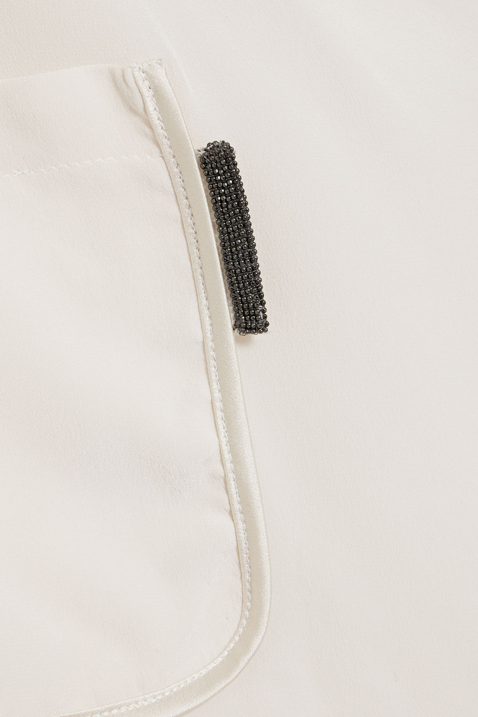 Brunello Cucinelli Bead-embellished Silk Crepe De Chine Shirt