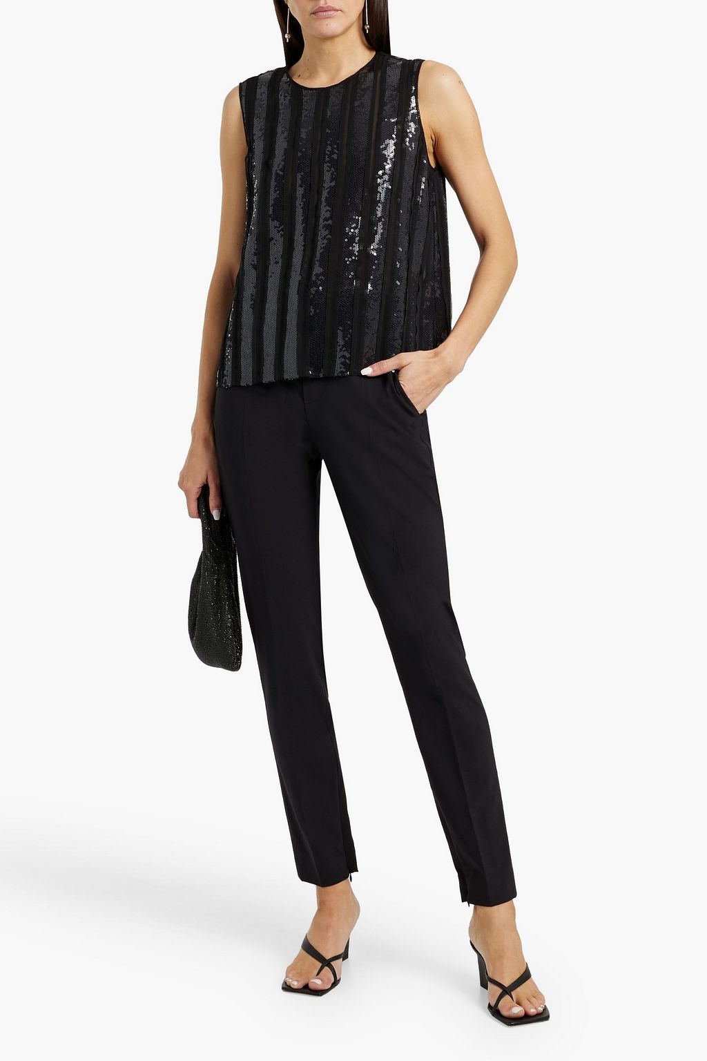 BRUNELLO CUCINELLI Sequin-embellished silk-chiffon top