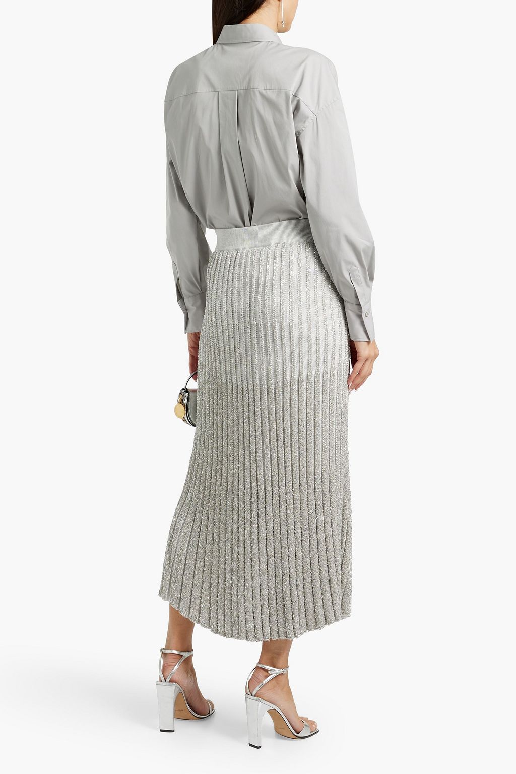 BRUNELLO CUCINELLI Bead-embellished cotton-blend poplin shirt