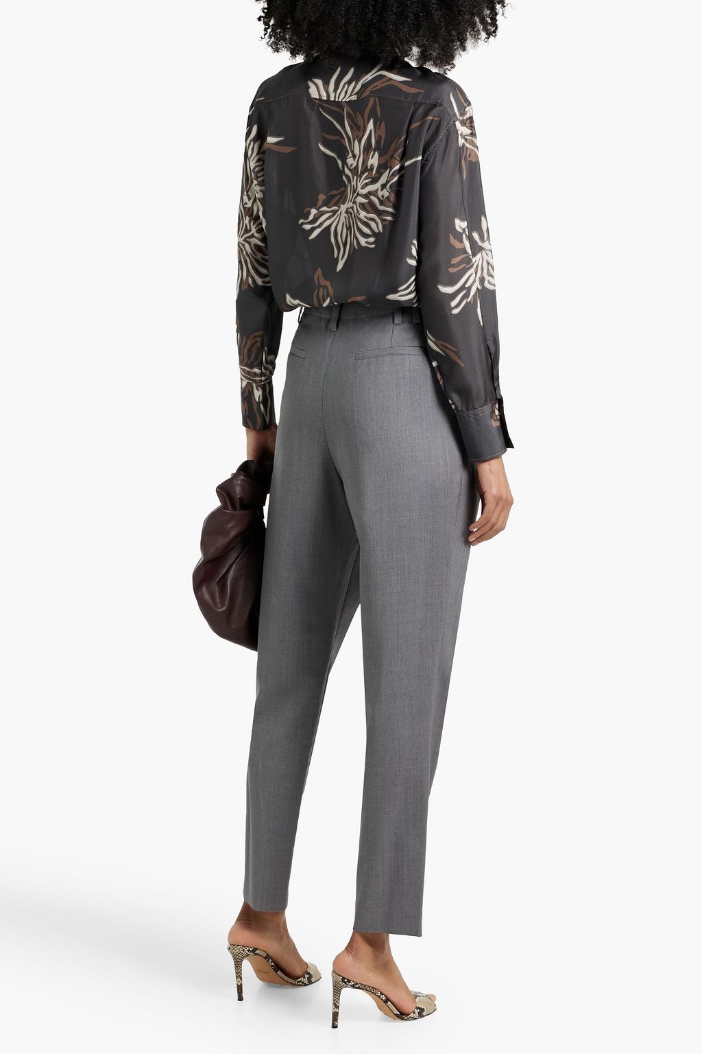 BRUNELLO CUCINELLI Printed silk crepe de chine shirt