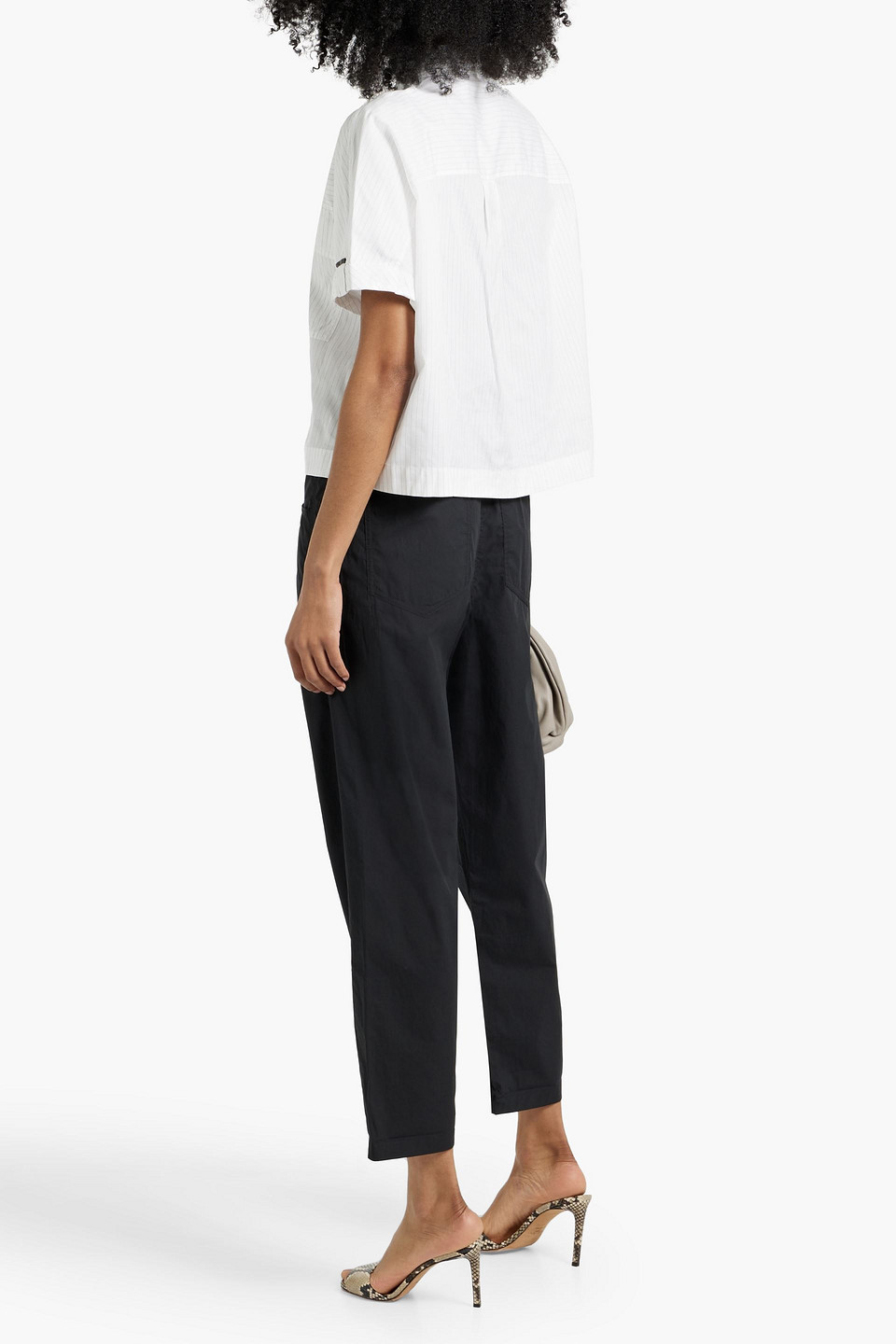 Brunello Cucinelli Bead-embellished Cotton Tapered Pants