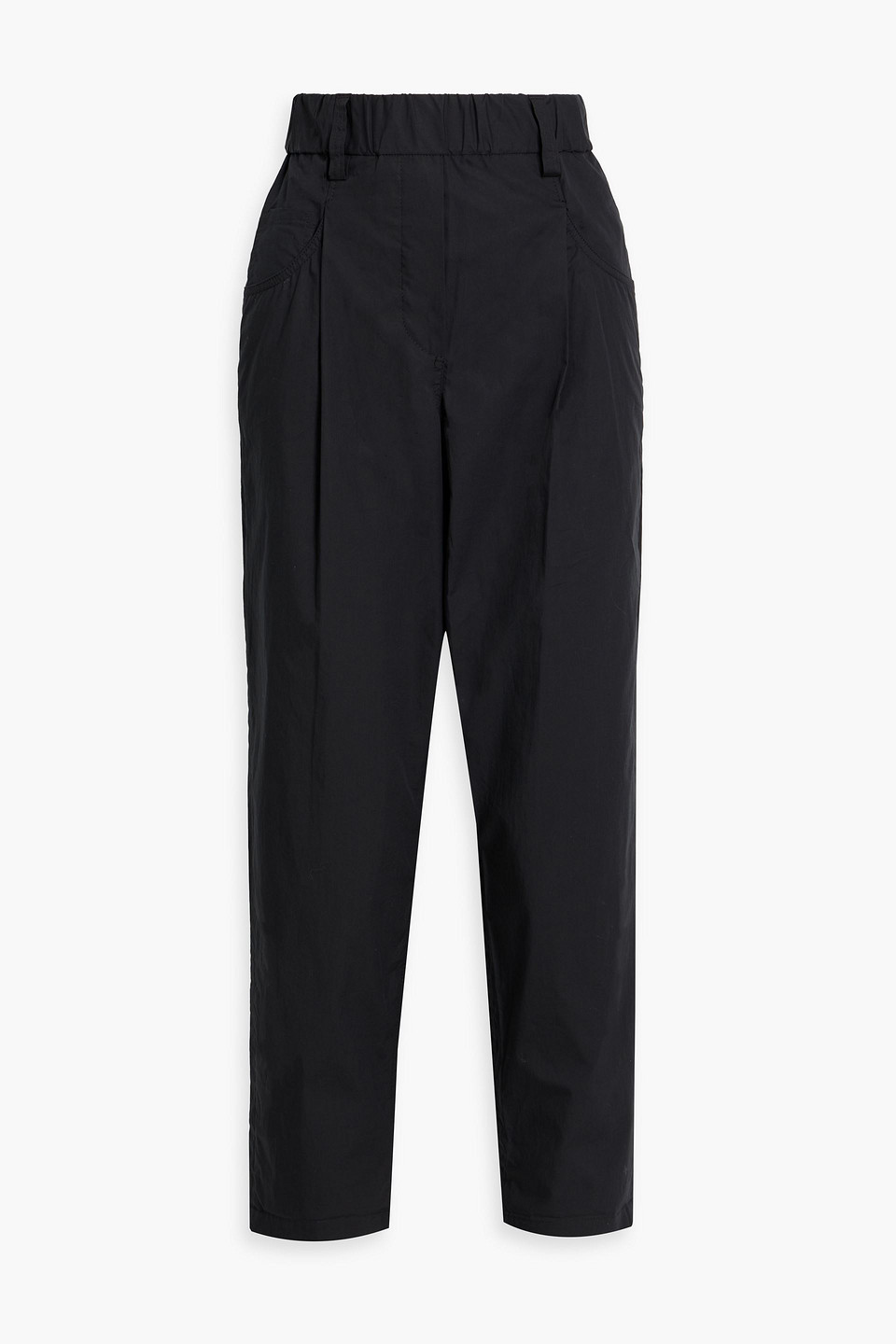 Brunello Cucinelli Bead-embellished Cotton Tapered Pants