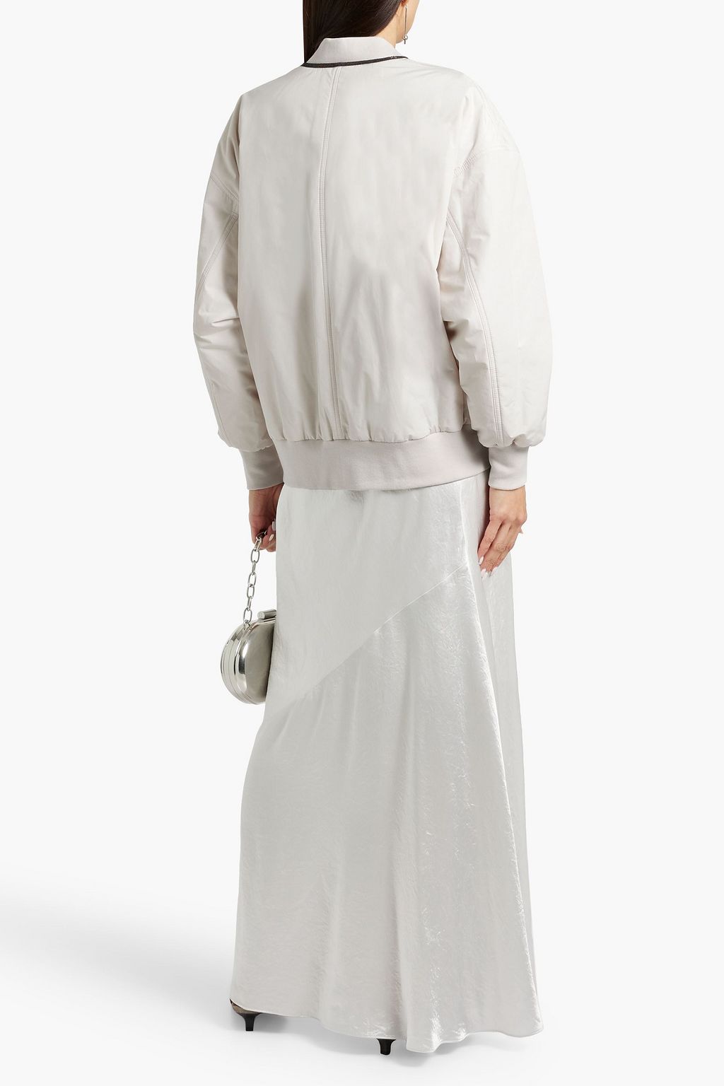BRUNELLO CUCINELLI Bead-embellished shell bomber jacket