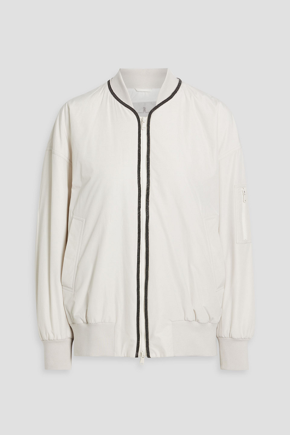 Brunello Cucinelli Bead-embellished Shell Bomber Jacket