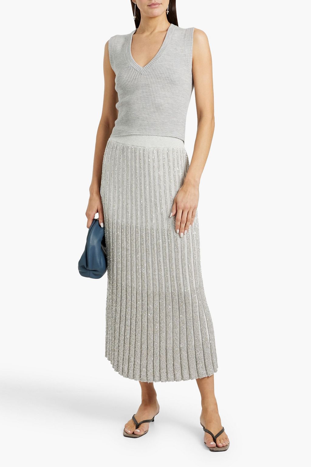 BRUNELLO CUCINELLI Ribbed wool and cashmere-blend vest