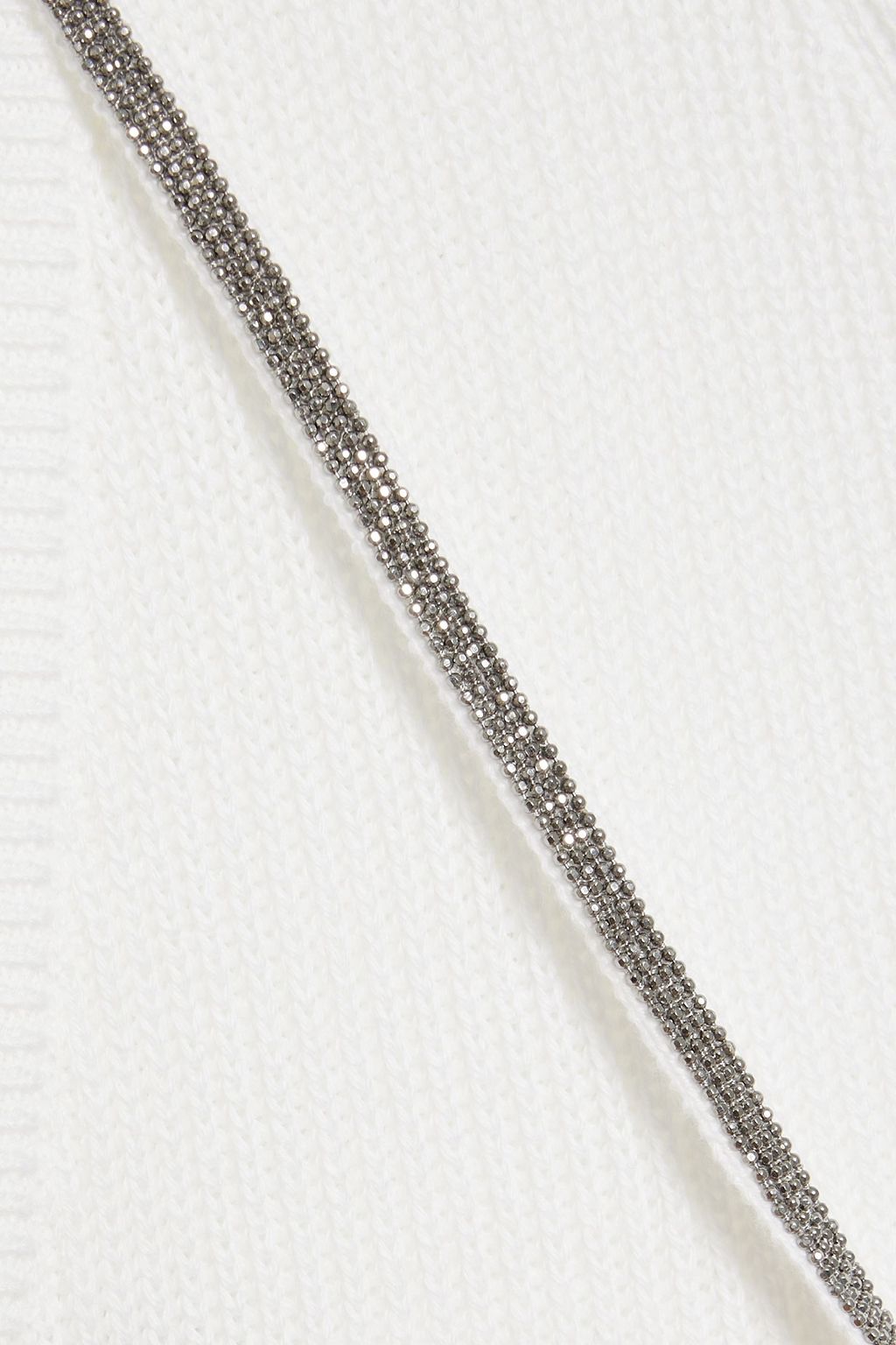 BRUNELLO CUCINELLI Bead-embellished ribbed cotton maxi dress