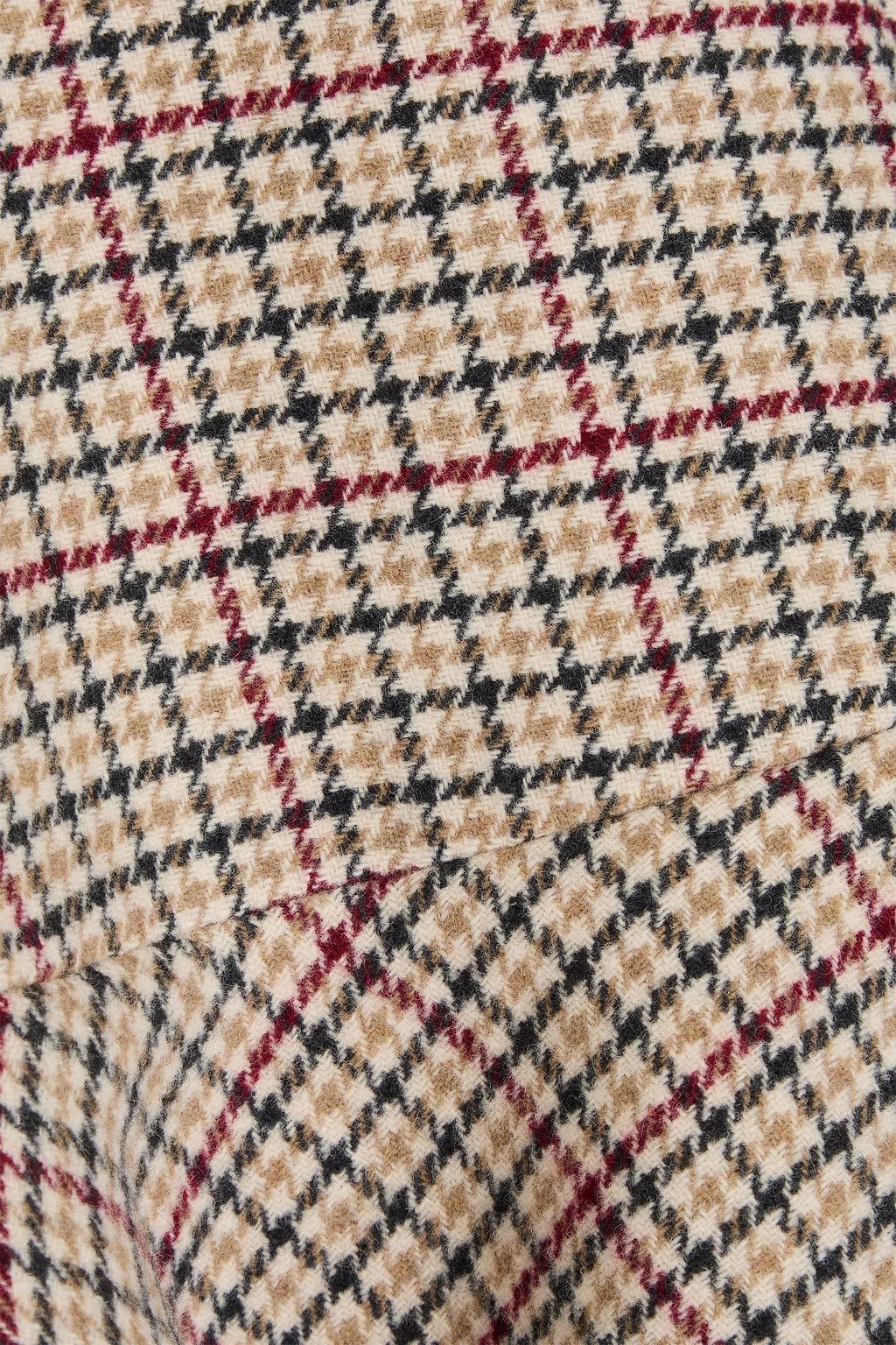 GANNI Checked wool-blend mini dress