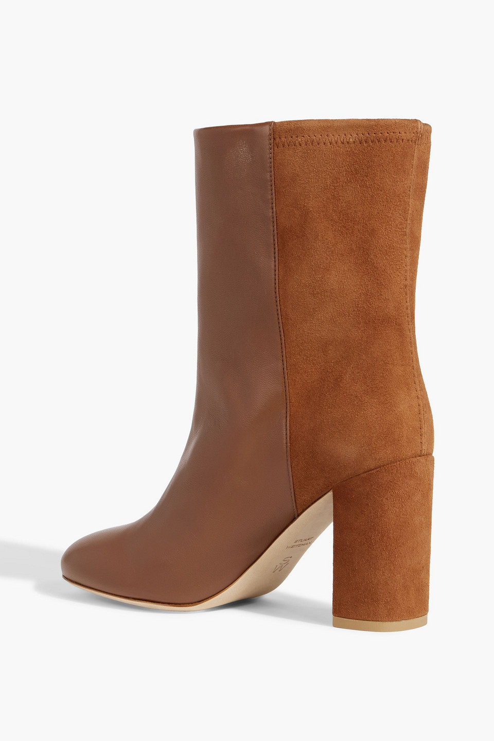 Stuart Weitzman Leather And Suede Ankle Boots In Brown