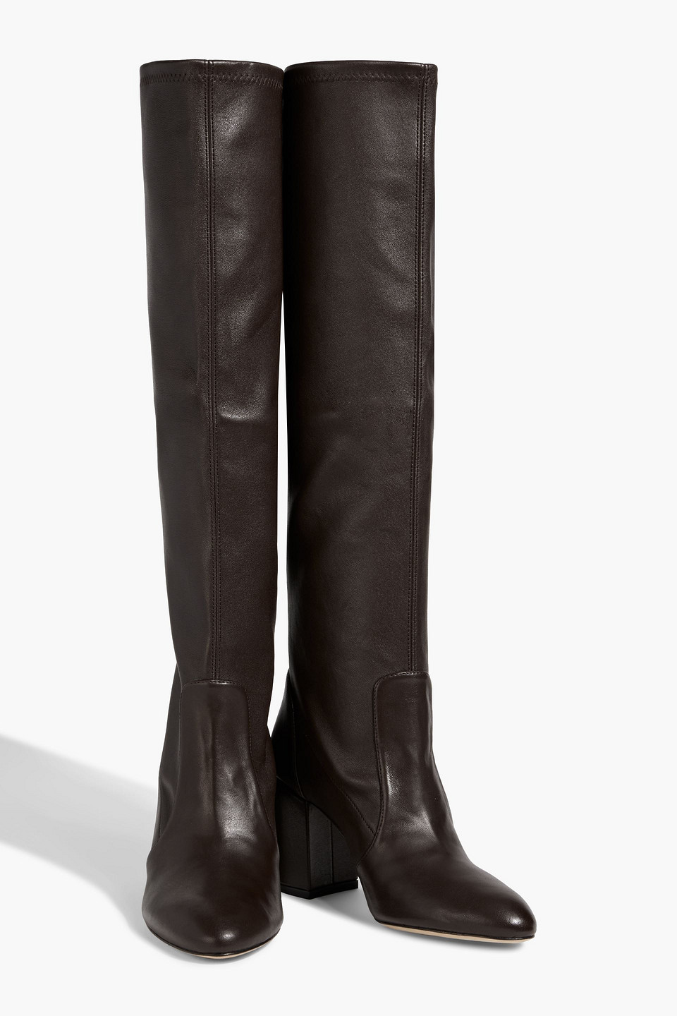 Stuart Weitzman Yuliana 85 Leather Knee Boots In Animal Print