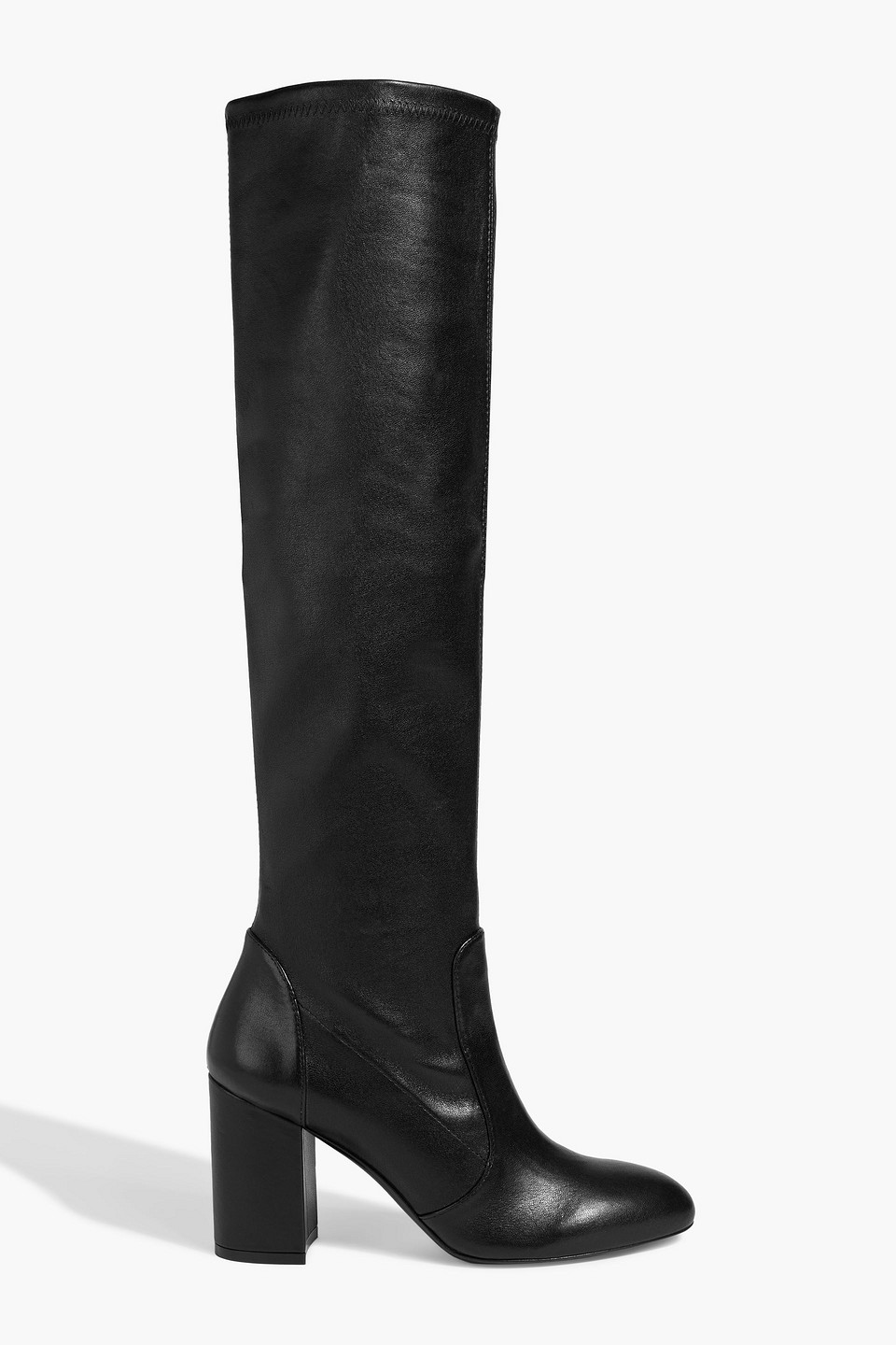 Stuart Weitzman Yuliana 85 Leather Knee Boots In Black