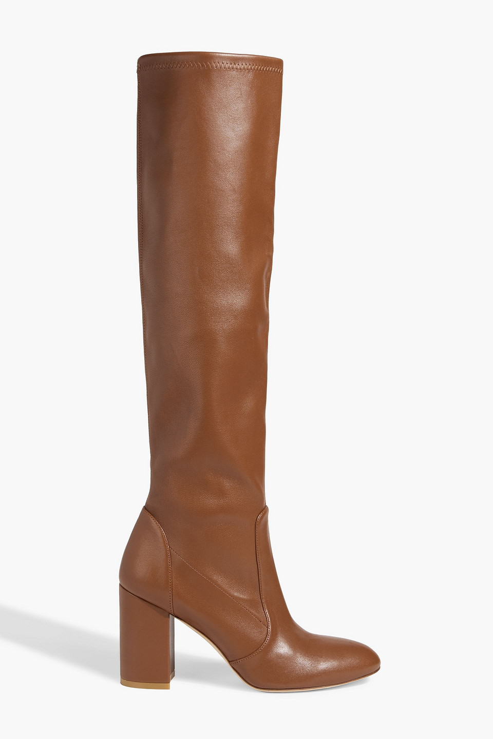 Stuart Weitzman Yuliana 85 Leather Knee Boots In Brown