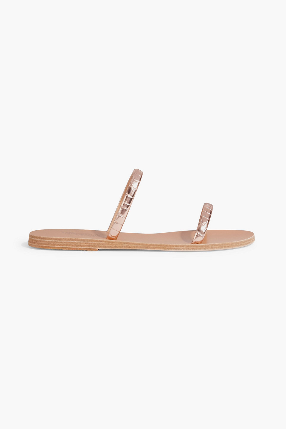 Ancient Greek Sandals Echidna Metallic Snake-effect Leather Sandals In Gold