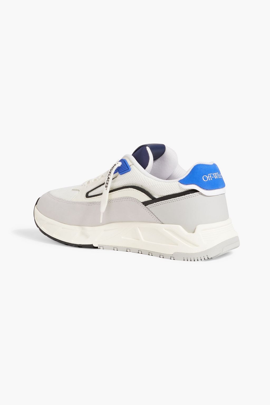 OFF-WHITE™ Kick Off suede-trimmed leather and mesh sneakers
