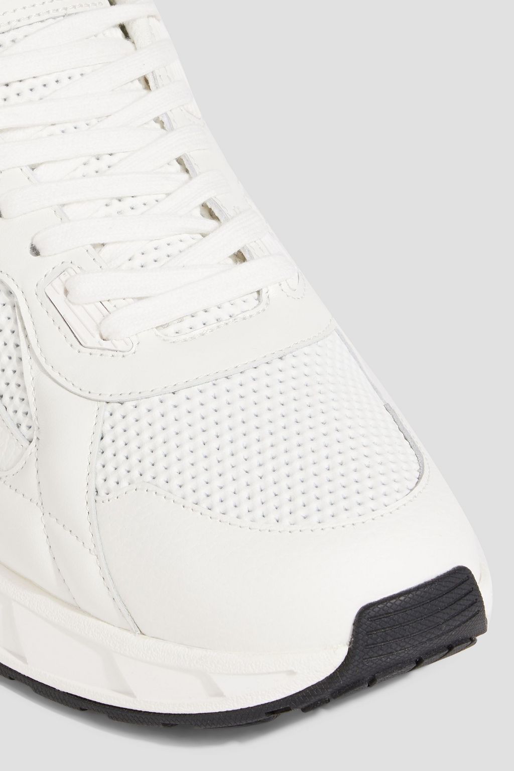 OFF-WHITE™ Runner B perforated smooth and pebbled-leather sneakers
